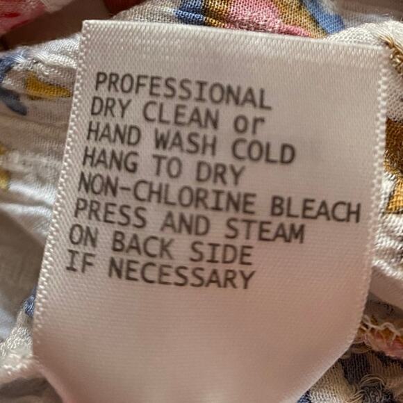 Nicole Miller Boho Floral Peasant Blouse Women’s Size XL Long Sleeve Tie Neck - Picture 7 of 7